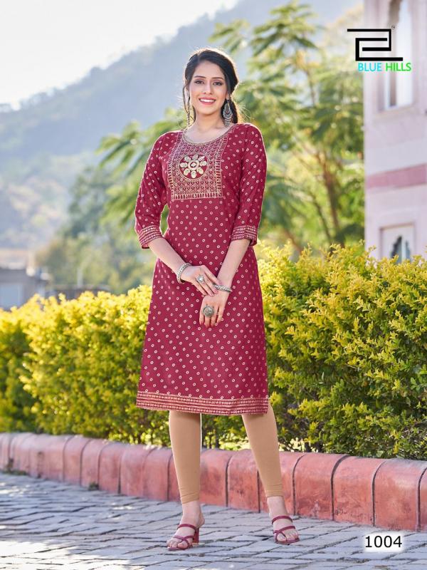 Blue Hills Freddy Plus Size Rayon Designer Kurti Collection